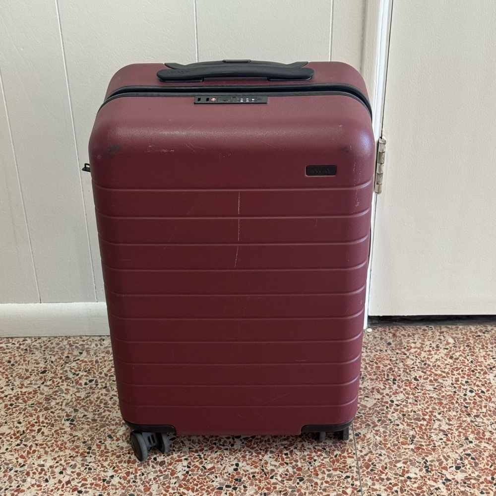 AWAY Maroon Hardshell Spinner Carry-On Luggage